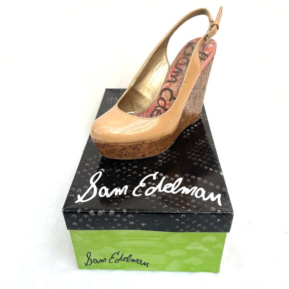 Sam Edelman Nude and Gold Wedges - Picture 1 of 10